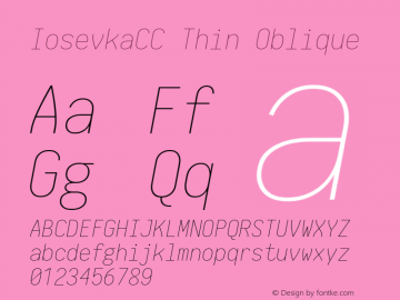 IosevkaCC Thin Oblique 1.13.3; ttfautohint (v1.6) Font Sample