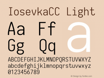 IosevkaCC Light 1.13.3; ttfautohint (v1.6) Font Sample