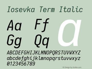 Iosevka Term Italic 1.13.3; ttfautohint (v1.6)图片样张