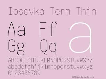 Iosevka Term Thin 1.13.3; ttfautohint (v1.6)图片样张