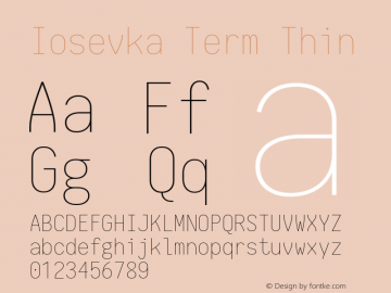 Iosevka Term Thin 1.13.3; ttfautohint (v1.6)图片样张