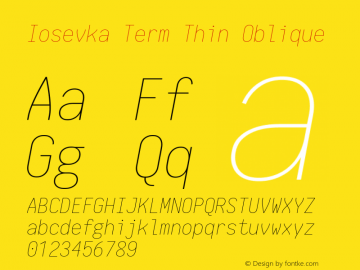 Iosevka Term Thin Oblique 1.13.3; ttfautohint (v1.6)图片样张