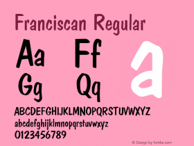 Franciscan Regular Altsys Fontographer 3.5  9/25/92图片样张