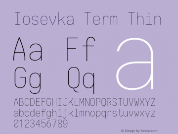 Iosevka Term Thin 1.13.3; ttfautohint (v1.6)图片样张