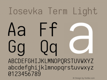 Iosevka Term Light 1.13.3; ttfautohint (v1.6)图片样张