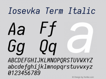 Iosevka Term Italic 1.13.3; ttfautohint (v1.6)图片样张