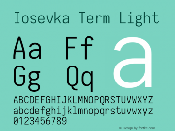 Iosevka Term Light 1.13.3; ttfautohint (v1.6)图片样张