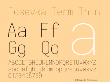 Iosevka Term Thin 1.13.3; ttfautohint (v1.6)图片样张