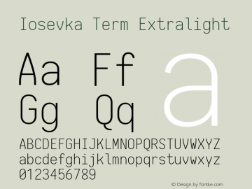 Iosevka Term Extralight 1.13.3; ttfautohint (v1.6)图片样张