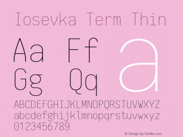 Iosevka Term Thin 1.13.3; ttfautohint (v1.6)图片样张