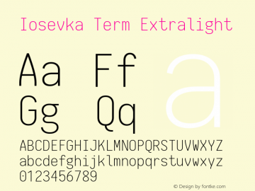 Iosevka Term Extralight 1.13.3; ttfautohint (v1.6)图片样张