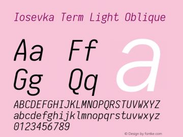 Iosevka Term Light Oblique 1.13.3; ttfautohint (v1.6)图片样张