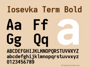 Iosevka Term Bold 1.13.3; ttfautohint (v1.6)图片样张