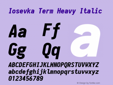 Iosevka Term Heavy Italic 1.13.3; ttfautohint (v1.6)图片样张