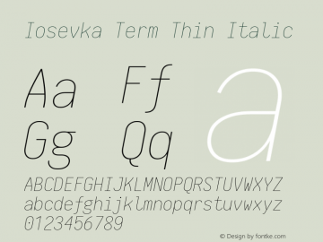 Iosevka Term Thin Italic 1.13.3; ttfautohint (v1.6)图片样张