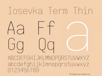 Iosevka Term Thin 1.13.3; ttfautohint (v1.6)图片样张