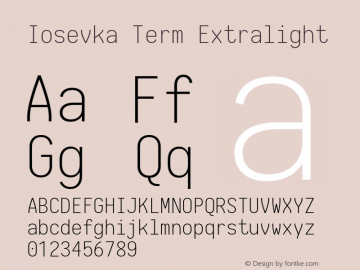 Iosevka Term Extralight 1.13.3; ttfautohint (v1.6)图片样张