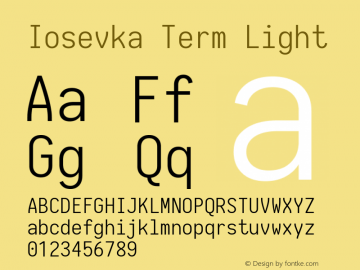 Iosevka Term Light 1.13.3; ttfautohint (v1.6)图片样张