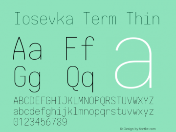 Iosevka Term Thin 1.13.3; ttfautohint (v1.6)图片样张