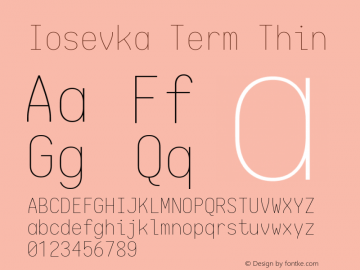 Iosevka Term Thin 1.13.3; ttfautohint (v1.6)图片样张