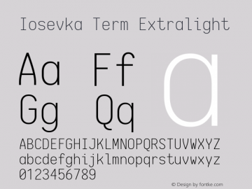 Iosevka Term Extralight 1.13.3; ttfautohint (v1.6)图片样张