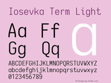 Iosevka Term Light 1.13.3; ttfautohint (v1.6)图片样张