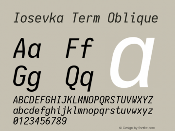 Iosevka Term Oblique 1.13.3; ttfautohint (v1.6)图片样张