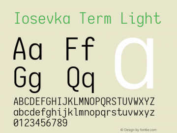 Iosevka Term Light 1.13.3; ttfautohint (v1.6)图片样张