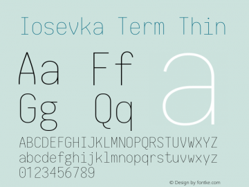 Iosevka Term Thin 1.13.3; ttfautohint (v1.6)图片样张