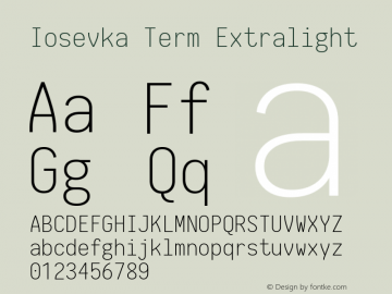 Iosevka Term Extralight 1.13.3; ttfautohint (v1.6)图片样张