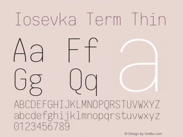 Iosevka Term Thin 1.13.3; ttfautohint (v1.6)图片样张