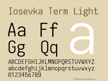 Iosevka Term Light 1.13.3; ttfautohint (v1.6)图片样张