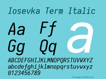 Iosevka Term Italic 1.13.3; ttfautohint (v1.6)图片样张