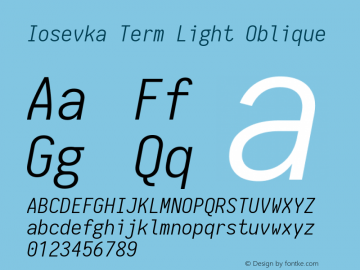 Iosevka Term Light Oblique 1.13.3; ttfautohint (v1.6)图片样张