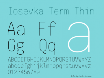 Iosevka Term Thin 1.13.3; ttfautohint (v1.6)图片样张