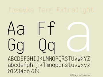 Iosevka Term Extralight 1.13.3; ttfautohint (v1.6)图片样张