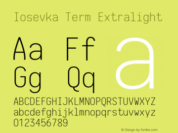 Iosevka Term Extralight 1.13.3; ttfautohint (v1.6)图片样张