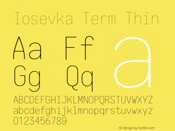 Iosevka Term Thin 1.13.3; ttfautohint (v1.6)图片样张