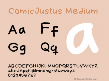 ComicJustus Medium Version 001.000 Font Sample