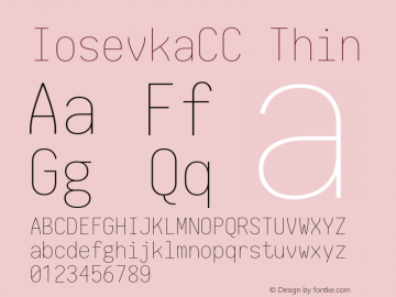 IosevkaCC Thin 1.13.3; ttfautohint (v1.6) Font Sample