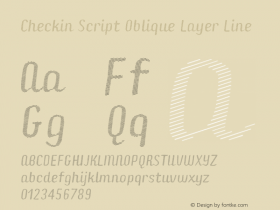 Checkin Script Obliq Layer Line Version 1.000;PS 001.000;hotconv 1.0.88;makeotf.lib2.5.64775 Font Sample