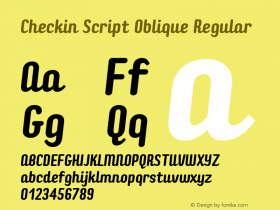 CheckinScript-ObliqueRegular Version 1.000;PS 001.000;hotconv 1.0.88;makeotf.lib2.5.64775图片样张
