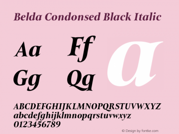 Belda Condonsed Black Italic Version 1.000图片样张