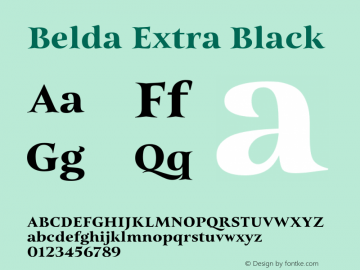 Belda-ExtraBlack Version 1.000 Font Sample