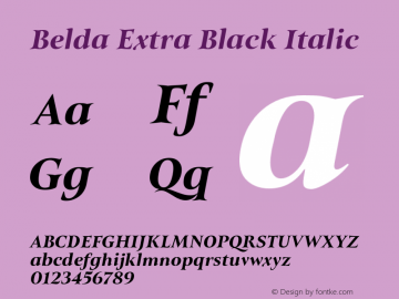 Belda-ExtraBlackItalic Version 1.000图片样张