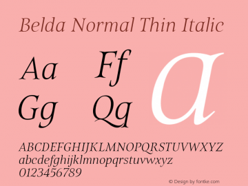 Belda Normal Thin Italic Version 1.000图片样张