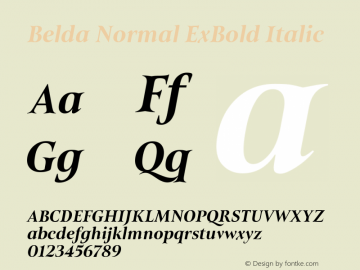 Belda Normal ExBold Italic Version 1.000图片样张