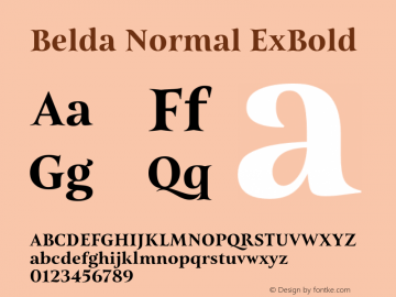 Belda-NormalExBold Version 1.000 Font Sample