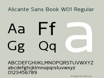 Alicante Sans Book W01 Book Version 1.00图片样张