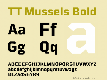TT Mussels Bold Version 1.000 Font Sample